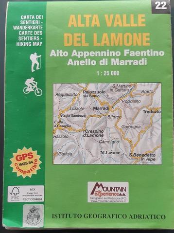 Wandelkaart Italie "Alta Valle del Lamone"