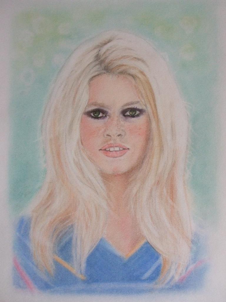 Portrettekening Brigitte Bardot, Ophalen of Verzenden