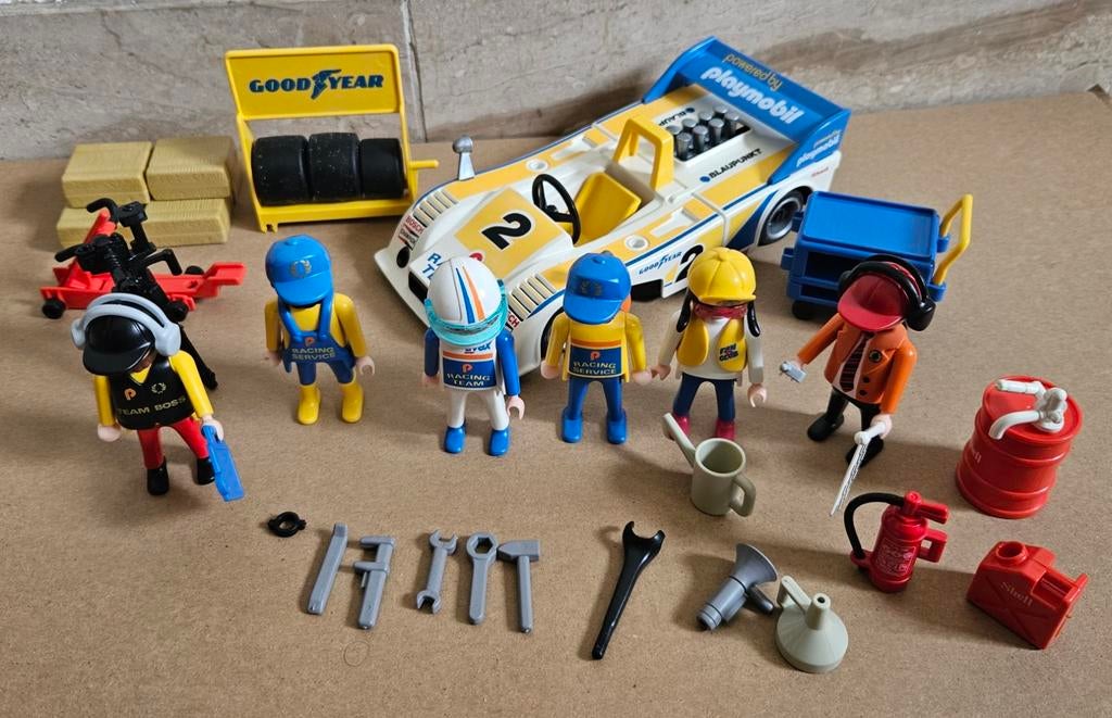 Playmobil 3738 witte raceauto 1992, Racing Team vintage, Kinderen en Baby's, Speelgoed | Playmobil, Ophalen of Verzenden, Gebruikt