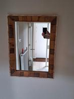 Wandspiegel met houten frame, Huis en Inrichting, Ophalen, Gebruikt, Vierkant, Minder dan 100 cm