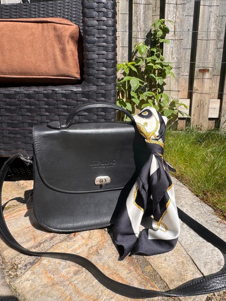 Leren Kipling Schoudertas - Zwart, Gebruikt, Kipling, Zwart, Ophalen of Verzenden