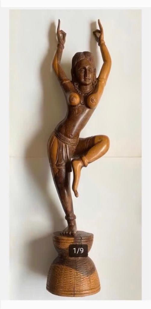 Javaans houtsnijwerk, danseres, 46 cm hg, zie beschrijving, Antiek en Kunst, Kunst | Beelden en Houtsnijwerken, Ophalen of Verzenden