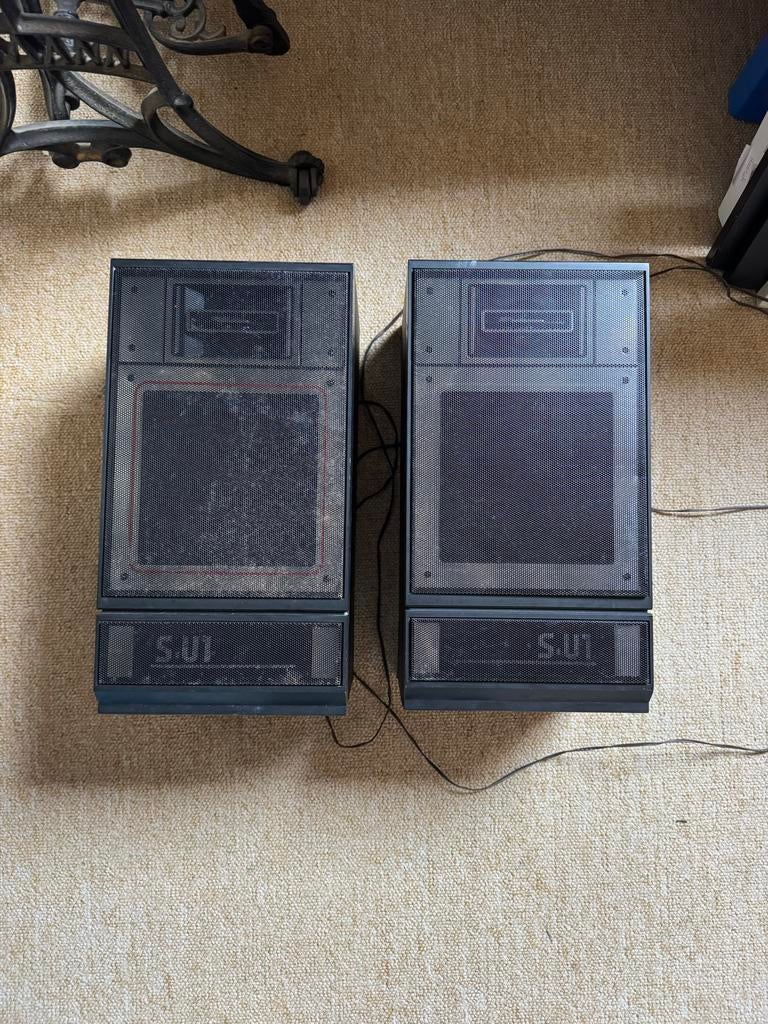2 Vintage Sansui S-UI speakers, Gebruikt, Minder dan 60 watt, Front, Rear of Stereo speakers, Ophalen