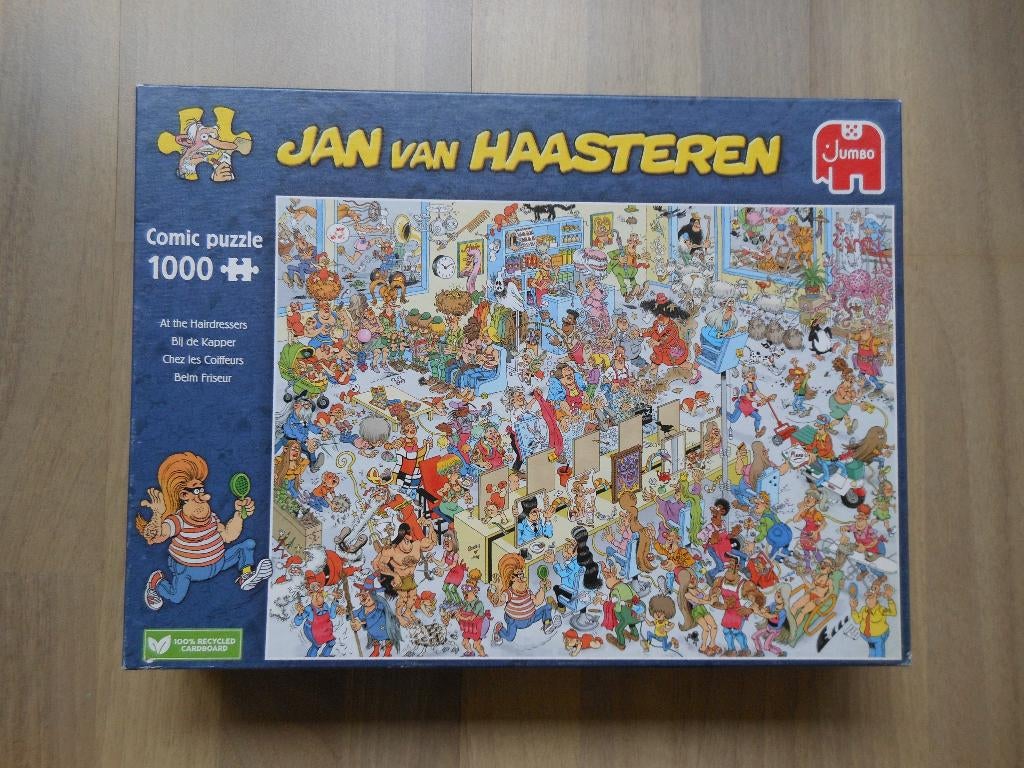 Jan van Haasteren / Bij de kapper 1000 stukjes is compleet, Ophalen of Verzenden, 500 t/m 1500 stukjes, Gebruikt