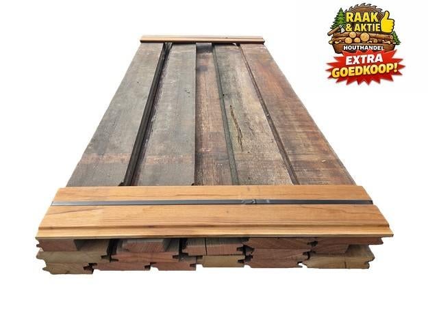 5 m2 hardhouten damwand - Extra goedkoop - nr: HP91, Ophalen, Planken, Nieuw, Hardhout