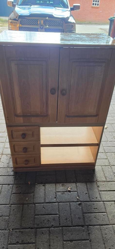 Houten kast met lades en planken, Ophalen of Verzenden, Gebruikt