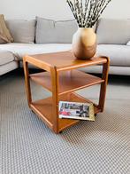 Scandinavisch vintage teakhouten bijzettafel / trolley., Minder dan 55 cm, Zo goed als nieuw, Ophalen, 45 tot 60 cm
