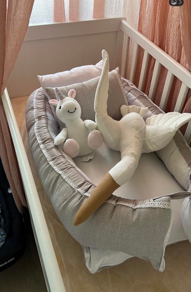 Babynest wit taupe wasbaar, Eenpersoons, Wit, Ophalen of Verzenden, Zo goed als nieuw