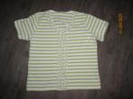Witteveen groen gestreept shirt met roezels maat XL, Maat 46/48 (XL) of groter, Ophalen of Verzenden, Witteveen, Korte mouw