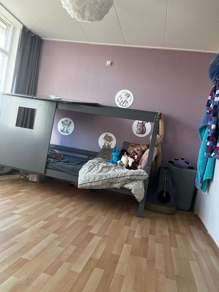 Kinderbed, Kinderen en Baby's, Kinderkamer | Bedden, Gebruikt, 180 cm of meer, 85 tot 100 cm, Lattenbodem, Ophalen