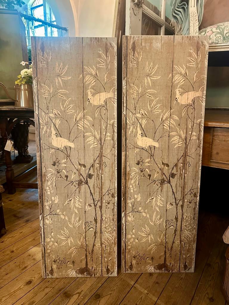 Set van 2 decoratieve wandpanelen met vogel- en bloemmotief, Ophalen, -, Zo goed als nieuw, Wandbord of Wandpaneel