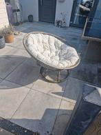 Papasan stoel met kussen - Gebruikt, Huis en Inrichting, Stoelen, Ophalen, Gebruikt, Bruin, Stof