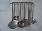 Vintage Gero Zilmeta 8-delig lepelrek wandrek trosje, Gebruikt, Ophalen of Verzenden, Rvs of Chroom, Vaatwasserbestendig