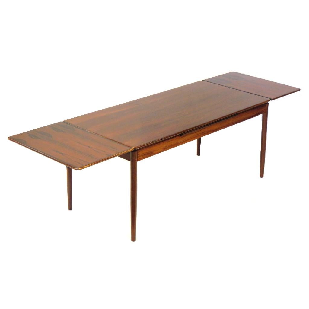 Grote vintage verlengbare eettafel in palissander jaren 60, Overige houtsoorten, Vintage, mid century, design, 200 cm of meer