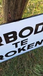 Emaille waarschuwingsbord VERBODEN TE ROKEN, Reclamebord, Gebruikt, ., Ophalen of Verzenden