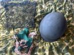 M1 helm ww2 met camouflage net en jutte, Verzamelen, Ophalen of Verzenden, Amerika, Helm of Baret