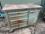 Oude werkbank staal en hout, Ophalen, Gebruikt, 70 tot 120 cm