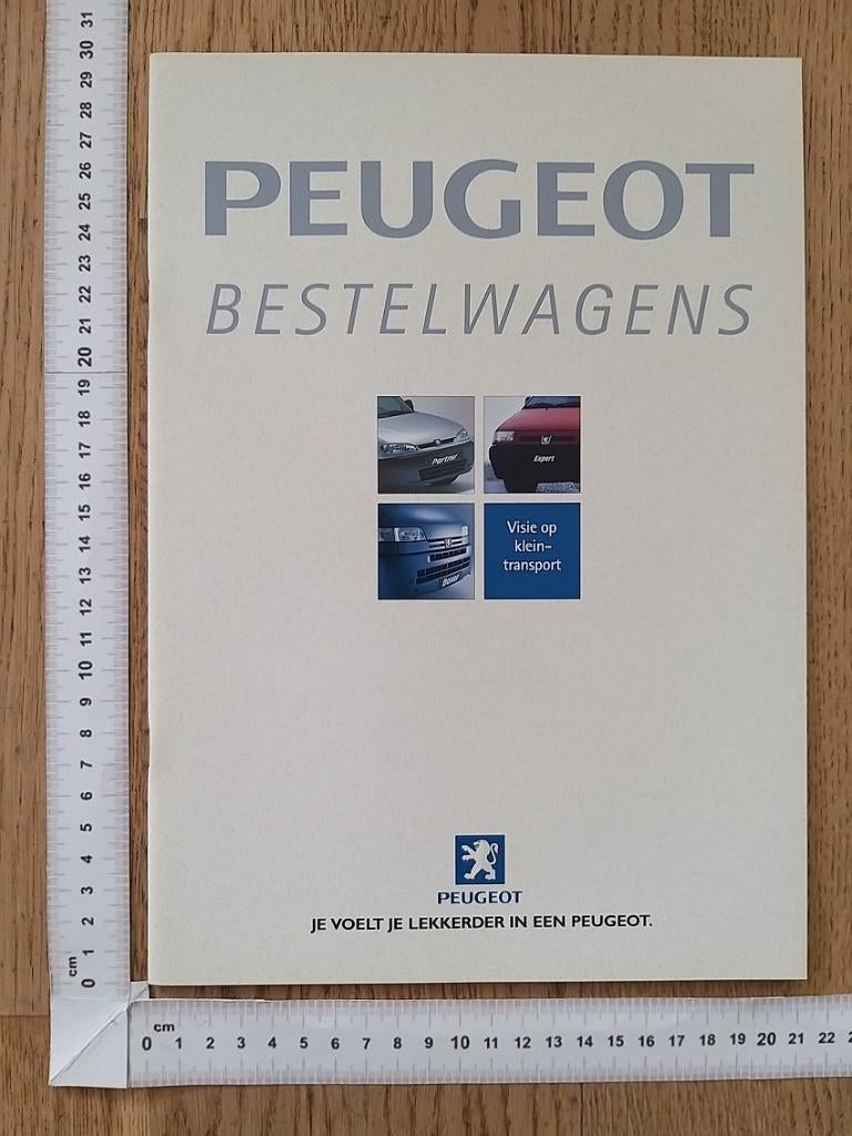 Peugeot Partner, Expert + Boxer bestelwagens brochure 1999, Ophalen of Verzenden, Gelezen, Peugeot
