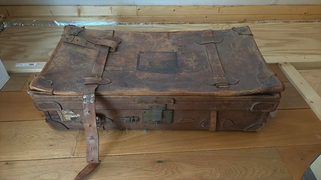 Vintage antieke hutkoffer, Ophalen of Verzenden, Gebruikt