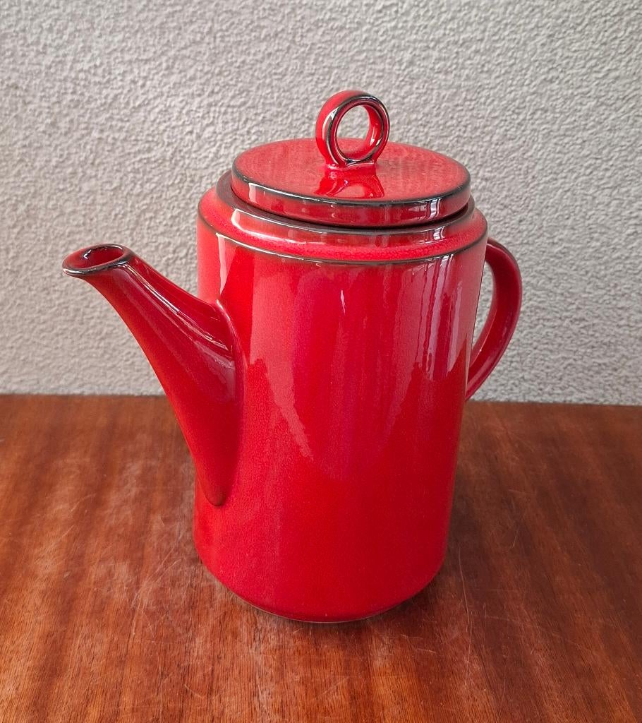 Villeroy & Boch rode Granade koffiepot, Gebruikt, Keramiek, Overige typen, Ophalen of Verzenden