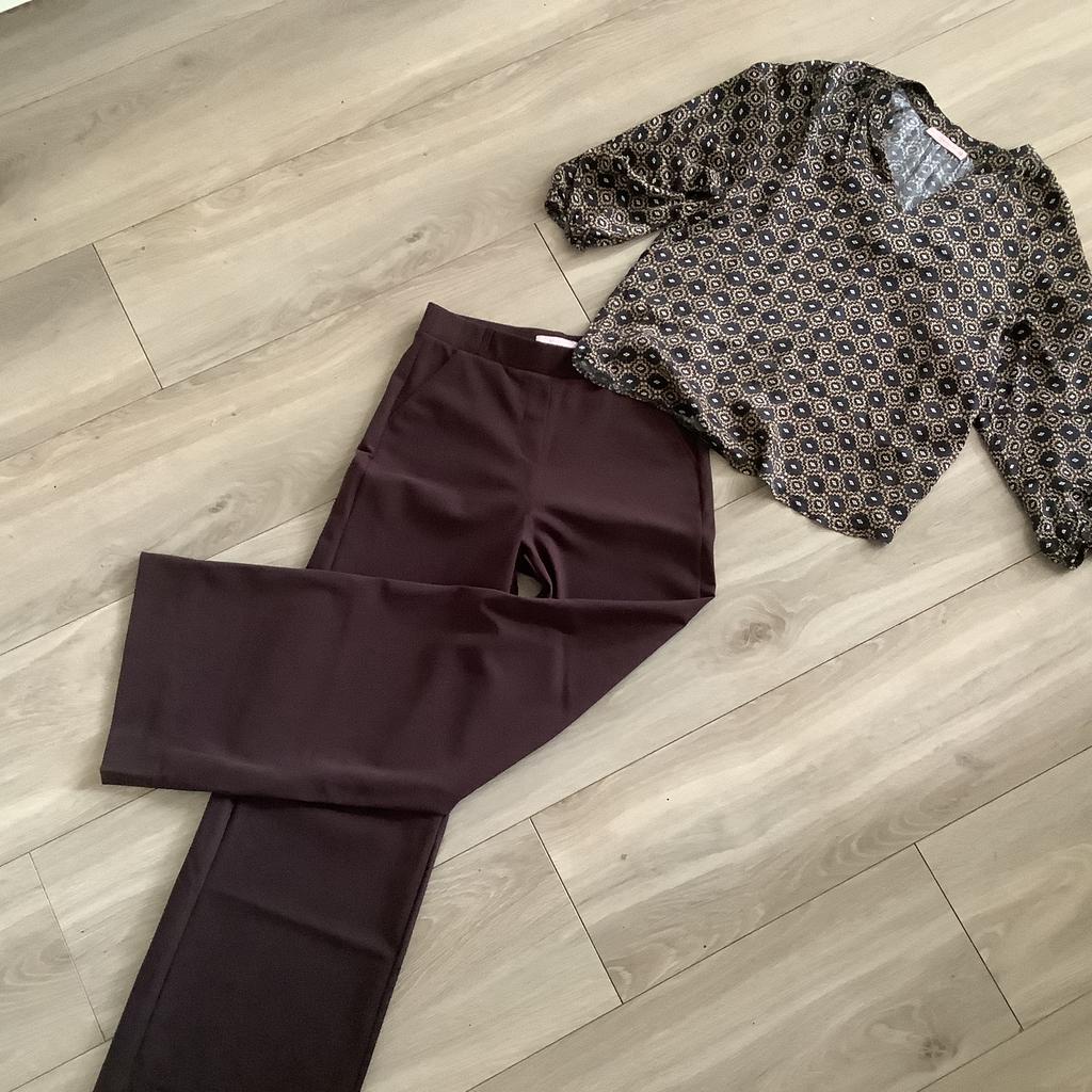 Studio Anneloes travelstof broek espresso S Lexie en top, Bruin, Ophalen of Verzenden, Zo goed als nieuw, Maat 36 (S)