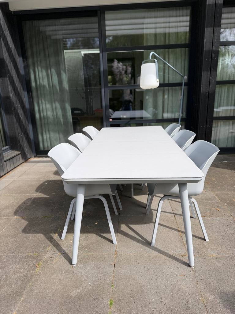 Set van 6 of 4 Sophie Hartman Stoelen Grijs met Leuning, Ophalen, Kunststof, Gebruikt, Grijs