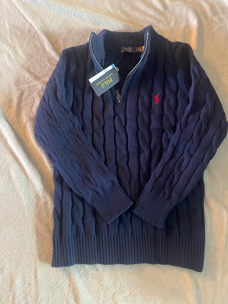 Polo Ralph Lauren trui met rits, maat M, Ophalen of Verzenden, Nieuw, Maat 48/50 (M), Blauw