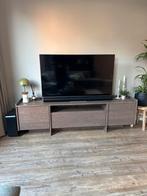 TV Meubel, donker hout, Ophalen, 150 tot 200 cm, Eikenhout, Zo goed als nieuw