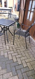 Tuinsetje  tafel 70x70  kleur metallic zwart, Ophalen of Verzenden, Nieuw, Aluminium
