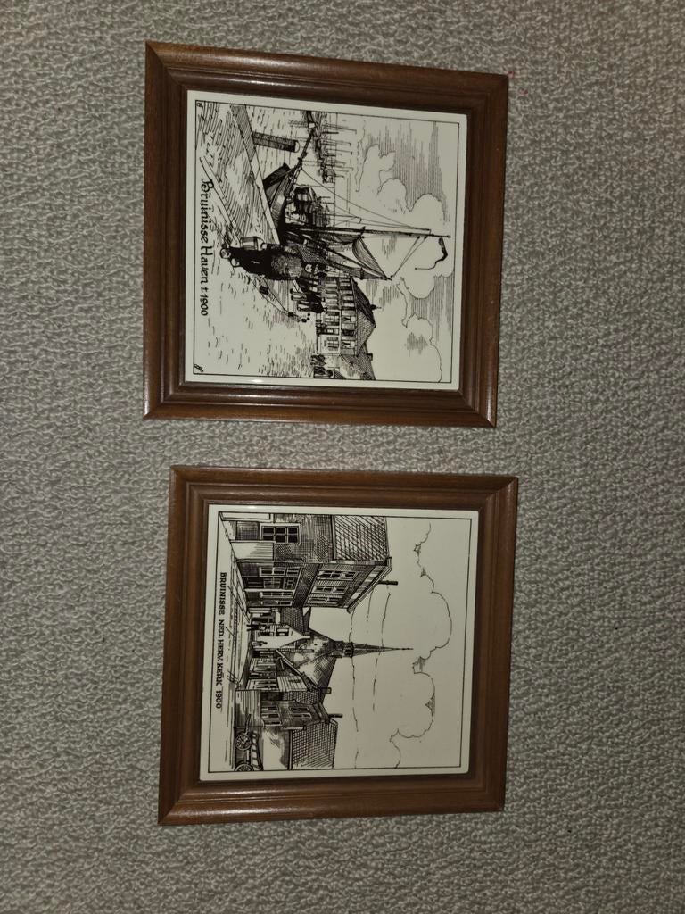 Muurtegeltjes uit Bruinisse!, Antiek en Kunst, Kunst | Etsen en Gravures, Ophalen