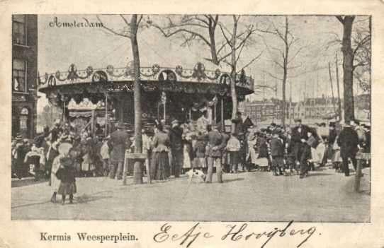 Amsterdam - Kermis Weesperplein, Ophalen of Verzenden, Voor 1920, Gelopen, Noord-Holland