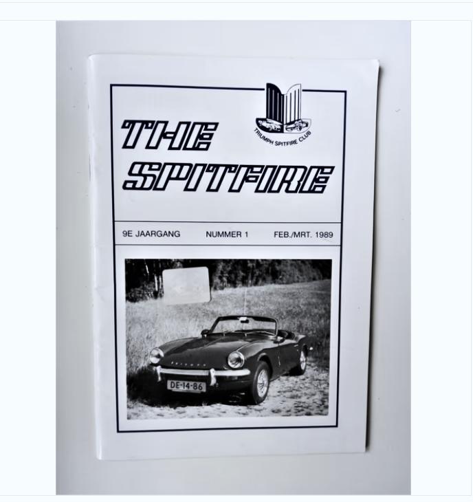 triumph spitfire clubblad nr.1 uit 1989, Ophalen of Verzenden, Zo goed als nieuw, Overige merken, TSC