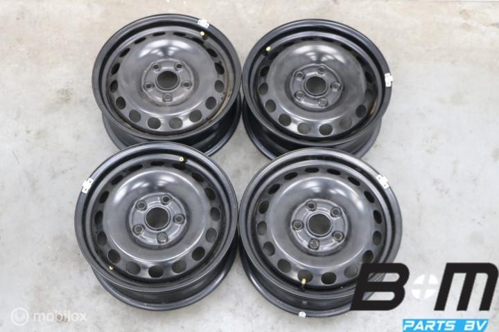 Org 15 inch zwarte stalen velgen VW Caddy 2K5601027D, Auto-onderdelen, Banden en Velgen, Gebruikt, 15 inch, Velg(en), Personenwagen