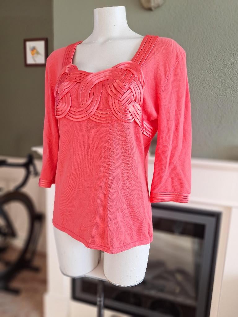 Leo Guy koraal roze rode Leo Guy trui XXL, Kleding | Dames, Verzenden, Maat 46/48 (XL) of groter, Leo Guy, Zo goed als nieuw
