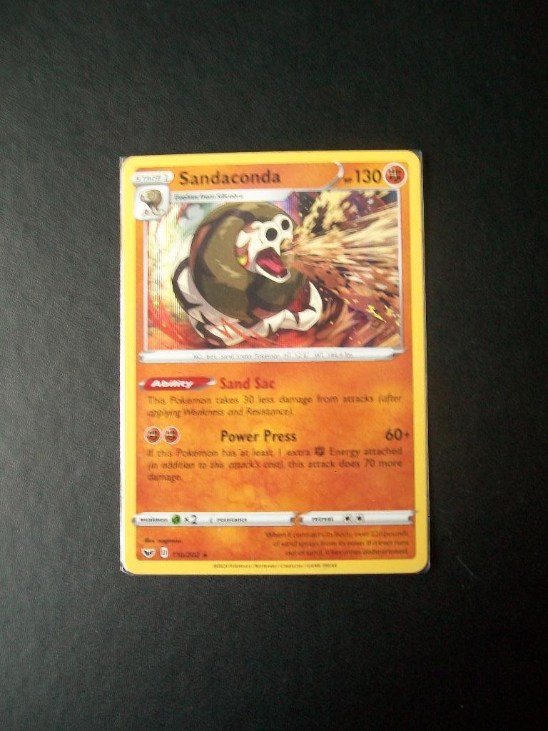 9724. Nieuwe Pokemon kaart Holo Rare SANDACONDA   (110/202), Verzenden, Nieuw, Losse kaart, Foil