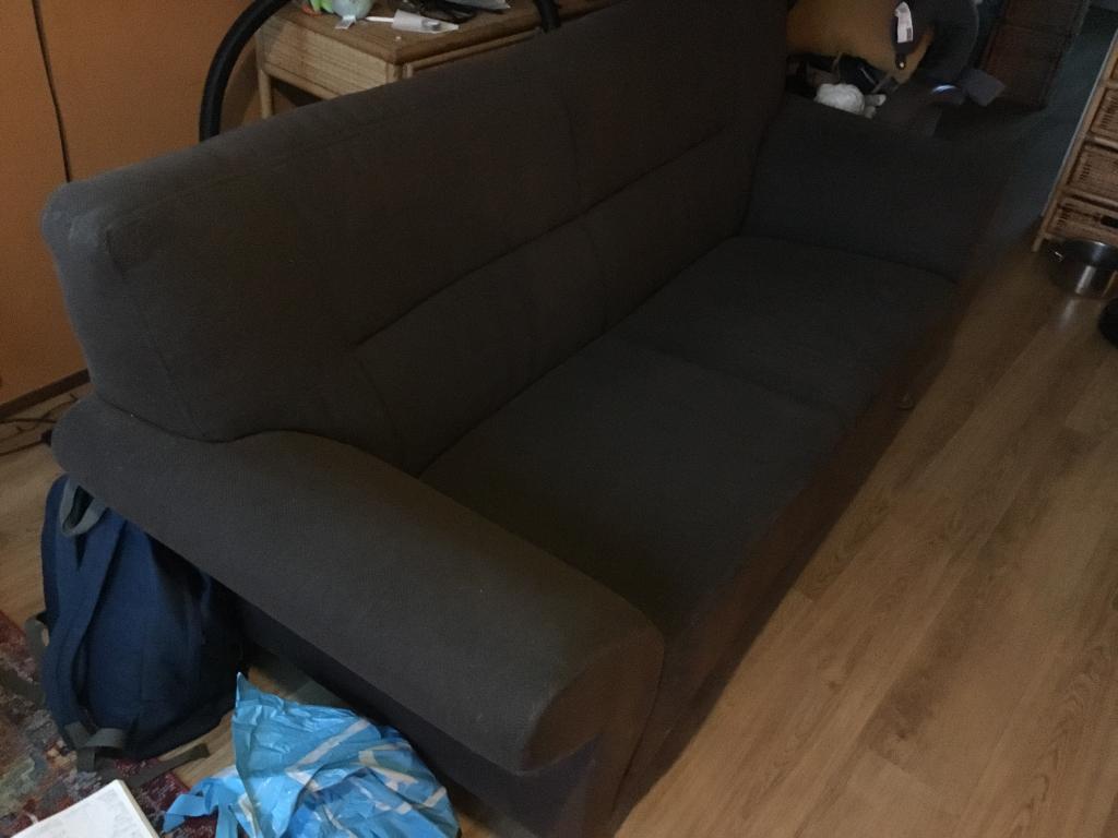 Bank bruin, Ophalen, Gebruikt, Tweepersoons, 75 tot 100 cm