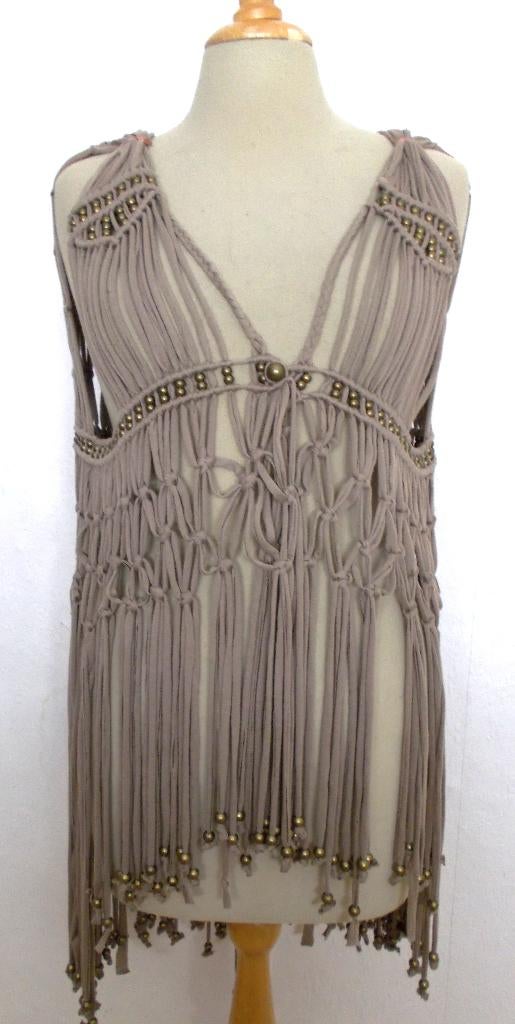 Bruin Ibiza/bohemian/hippie/festival slierten gilet! L/XL, Bruin, Verzenden, Maat 42/44 (L), Zo goed als nieuw