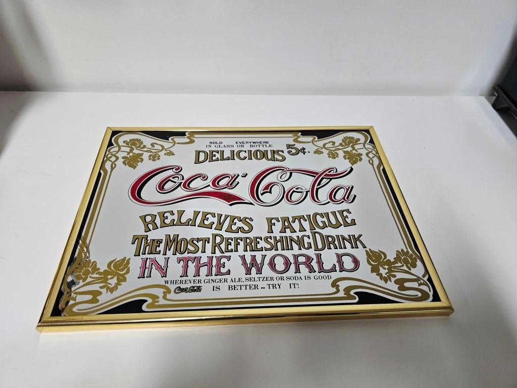 Vintage Coca Cola spiegel  voor €10,-!, Ophalen, Minder dan 50 cm, Gebruikt, Nvt