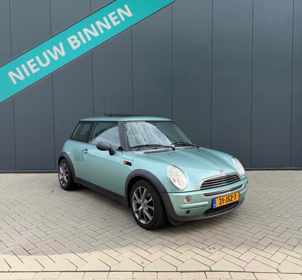 Mini Cooper 1.6 2002 | Uniek Silk Green | Panoramadak | TOP!, Voorwielaandrijving, 15 km/l, 4 cilinders, 4 stoelen