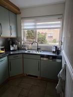 L-vormige nette keuken met Siemens apparatuur, Ophalen, Blauw, Hoekkeuken, Graniet of Steen