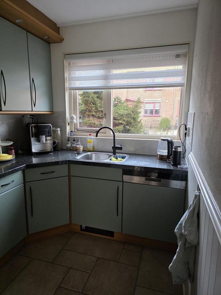 L-vormige nette keuken met Siemens apparatuur, Huis en Inrichting, Keuken | Complete keukens, Zo goed als nieuw, Hoekkeuken, Blauw