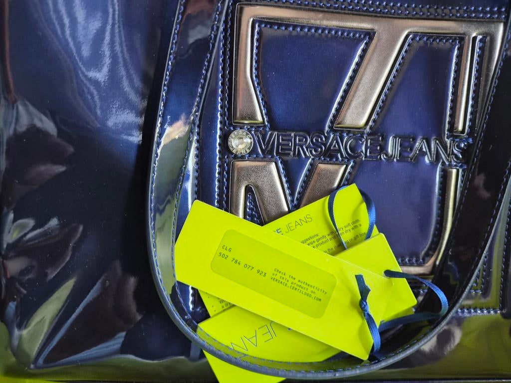 Originele Versace jeans tas, Ophalen of Verzenden, Zo goed als nieuw, Blauw