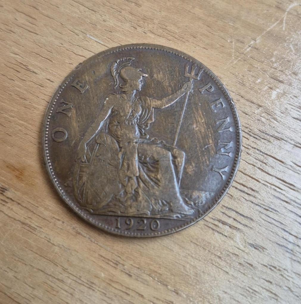 One penny 1920 georgivs v leuke munt, Ophalen of Verzenden, Vóór koninkrijk, Overige waardes