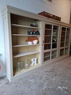 XXXL Vintage/Brocante zandkleurige laboratoriumkast, 424cm, 200 cm of meer, Ophalen of Verzenden, Zo goed als nieuw, 200 cm of meer