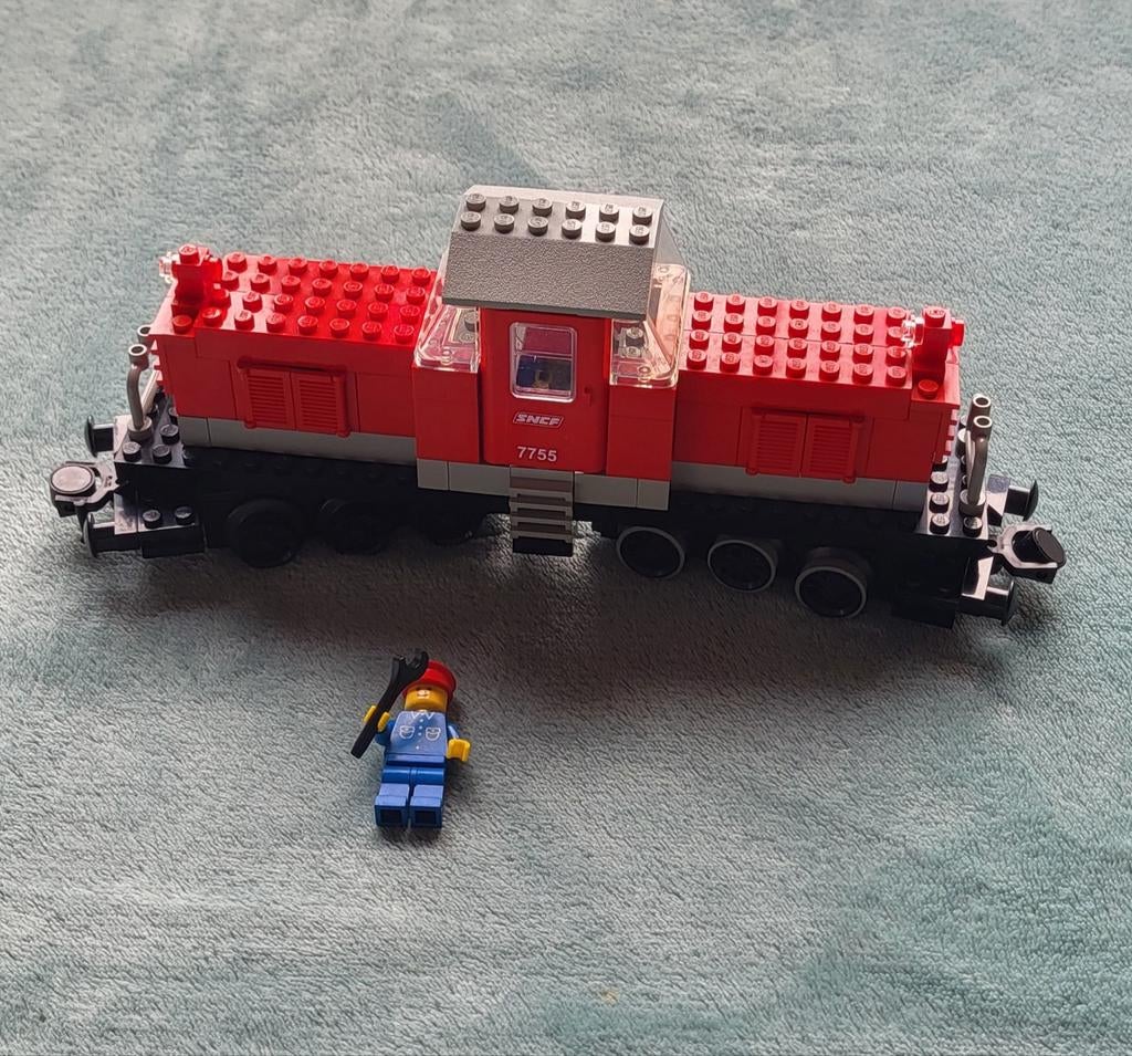 Lego trein 12 Volt grijze rails locomotief (set 7755), Kinderen en Baby's, Speelgoed | Duplo en Lego, Gebruikt, Lego, Ophalen of Verzenden