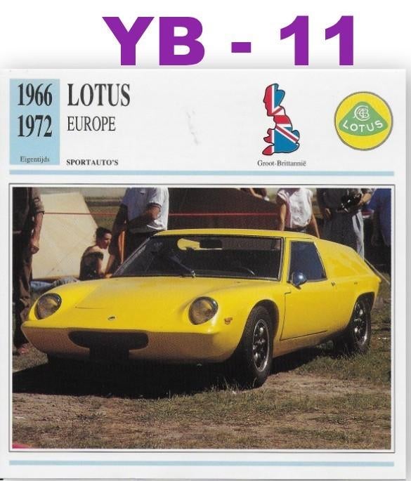 Yb11 autokaart lotus europe ( 1966 - 1972 ), Ophalen of Verzenden, Zo goed als nieuw, Auto's