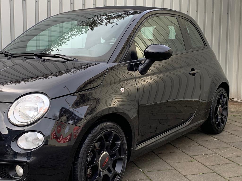 Fiat 500 C 0.9 TwinAir Rock|Cabrio|Airco|Leder|, 86 pk, Gebruikt, Cabriolet, Zwart