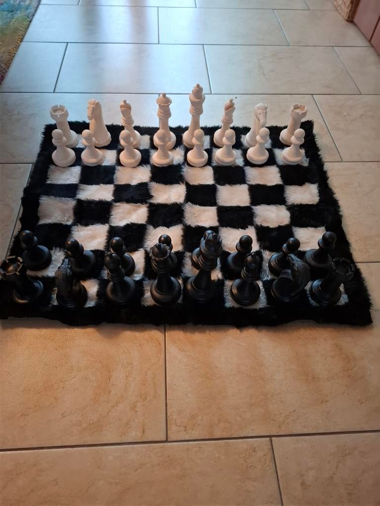 Uniek schaakspel met zachte ondergrond, Een of twee spelers, Ophalen, Zo goed als nieuw