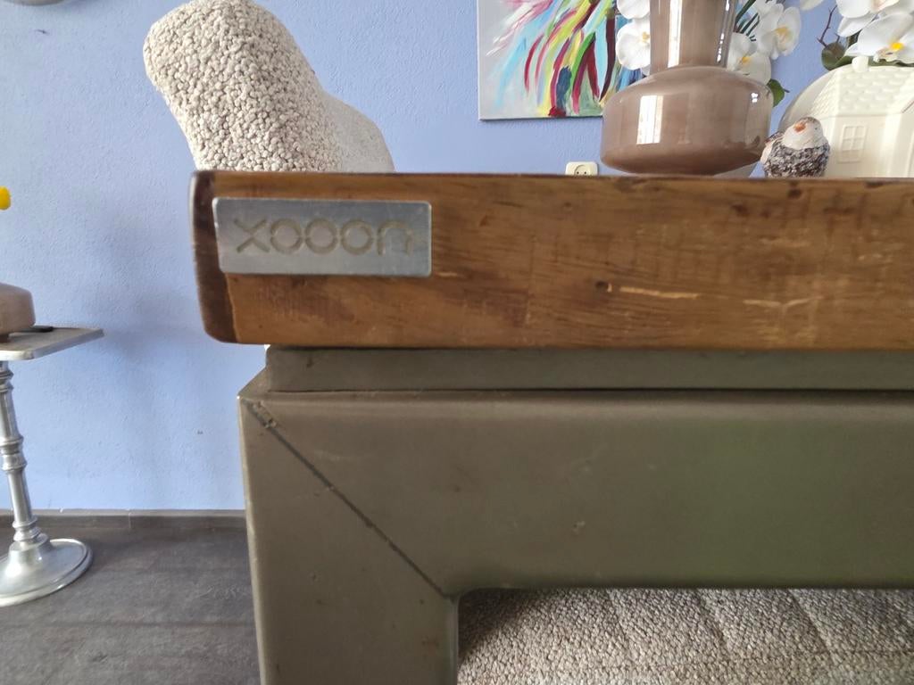 Xoon bartafel met 4 barstoelen grijs/crème, Ophalen, Gebruikt, Vier personen, Overige houtsoorten