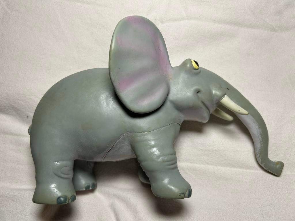 Jaren ‘60 Rubberen olifant piepbeest, groot 23 cm, Antiek en Kunst, Antiek | Speelgoed, Ophalen of Verzenden
